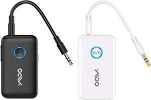YMOO Bluetooth 5.3 Transmitter Receiver for 2 Wireless Headphones/Speaker/Airplane, 3.5mm Jack AUX Bluetooth Audio Adapter, 22h Long Range AptX Low Latency for Smarphone/Tablet/PC/TV/Home Stereo