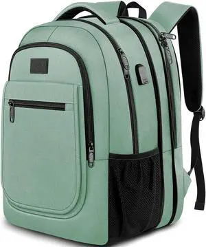 MATEIN Laptop Backpack for Women, Expandable 15.6 inch with USB Charging Port, Anti Theft Travel School Backpack, Water Resistant College Bookbag for Computer Bag Gifts for Men Women, Cyan