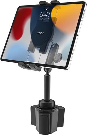YOOZ Car Cup Holder Tablet Mount Heavy Duty [No Shaking 360 Rotation] Truck Cupholder Holder with Metal Arm for Tablet & Phone, iPad Pro Air Mini, Galaxy Tab, Kindle, Surface, 4-12.9