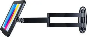 WeSTRUGGLE Tablet Wall Mount Bracket with fold for 2025 iPad 11" (A16) 11th/ 2022 iPad 10.9" 10th Gen.,Excluding Other 10.9"/ 11",Extend Adjustable Arm with Lock & Key,Multi Angle,Rotate,Metal(Black)