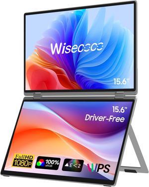 15.6" Dual Screen Monitor Portable Monitor for Laptop Screen Extender IPS 1080P 360degFoldable Stacked Monitor with Kickstand HDMI USB-C for PC Laptop Game Console Windows Mac Driver-Free Flip S5