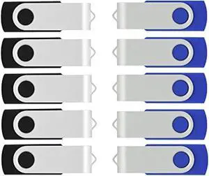 VICFUN 100 Pack 128MB USB Flash Drive 128MB Flash Drives Bulk 100pcs USB 2.0 Blue/Black