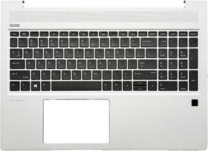 Wzqrps New Replacement for HP ProBook 450 G6 450 G7 Laptop Upper Case Palmrest Backlit Keyboard Assembly Part L45090-001 4BX8KTATP00 Silver