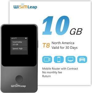 Global Travel Mobile Hotspot Device 4G Pocket Router No Roaming fee Built-in SIM Card No Need Physical Card No Contract 150 Countries Travel Portable WiFi Hotspot 10GB for North America