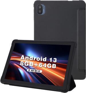Tablet 10 inch Android Tablets with Drop-proof Case Android 13 Computer Tablets Octa-core (4GB+4GB)8GB Ram 64GB Rom, 5G WiFi 6 Tablet PC for Streaming Reading HD Touch Screen Long Battery Life