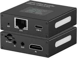 1080P60Hz HDMI Capture Card, UVC Capture Card, Tally Light, Micro SD Card, Hot Shoot, DIN Supported,Video Capture Applicable for Live Game Streaming, Screen Sharing(MiniENC1,No)