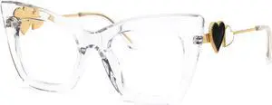 Zeelool Stylish Cat Eye Blue Light Blocking Glasses for Women Computer Glasses Cagle ZJGX143665-03 Crystal