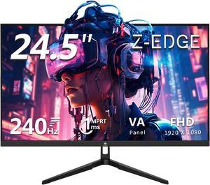 24.5" Gaming Monitor 240Hz, Z-Edge UG25F FHD 1920x1080 Computer Monitor, 1ms Frameless LED, AMD Freesync Premium Display Port x1 HDMI x2, HDR, Contrast Ratio 5000:1