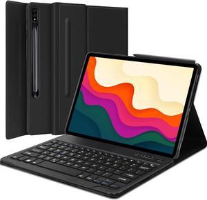 Galaxy Tab S9 Plus Case with Keyboard 12.4 Inch 2023, Magnetic Detachable Bluetooth Keyboard, Smart Folio Cover with S Pen Holder for Samsung Galaxy Tab S7 FE/S8 Plus Keyboard Case, Rechargeable