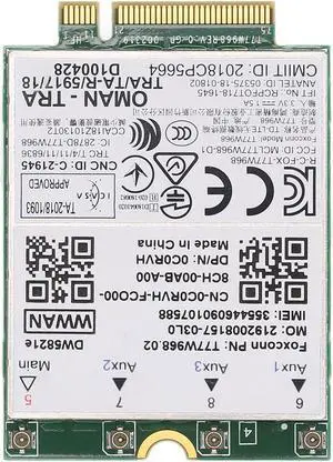 DW5821E 3G 4G 5G LAN Card, Fast Speed Net Card, Support GPS GLONASS Galileo Positioning.