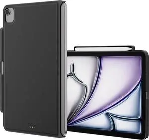 SWITCHEASY CoverBuddy for 2025 M3 & 2024 M2 iPad Air 11" - Magic Keyboard Compatible Case for iPad Air, Enhanced Thickness & Heat Dissipation [Keyboard Not Included] - Black (Leather)