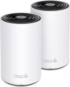 TP-Link Deco AXE4900 Tri-Band WiFi 6E Mesh WiFi System (Deco XE70 Pro) 2.5G WAN/LAN Ports 4.9 Gbps Wi-Fi 5,500 Sq. Ft Coverage Connect up to 200 Devices New 6 GHz Band 2-Pack 2024 Release