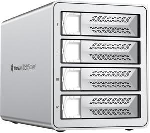 Yottamaster VN400RU3 4 Bay RAID Hard Drive Enclosure, Aluminum USB3.0 4 Bay RAID Enclosure DAS for 2.5" & 3.5" SATA HDD/SSD, Support 88TB (4x22TB), RAID 1, RAID 5, RAID 10, JBOD (Diskless)