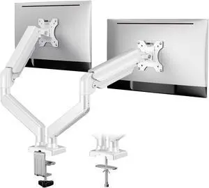ErGear Dual Monitor Stand up to 32 inches Screen, Load-Bearing Max 22 lbs Each Arm, Adjustable Dual Monitor Mount, Sturdy Steel vesa Monitor Mount with Stable VESA 75x75 100x100mm