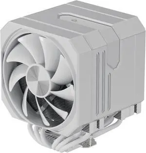 CPU Air Cooler with 6X6mm Heat Pipes,Dual 120mm Fan CPU Cooler 1600rmp,CPU Air Cooler AMD AM5/AM4/AM3 Series,CPU Air Cooler 6.22'' Height compatible with Intel LGA 1851/1700/1155/1156/2011/2066(White)