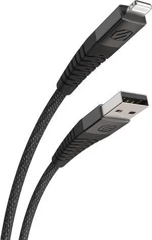Scosche HDi3B4SG-SP Strikeline Heavy-Duty Premium USB to MFi Certified Lightning Charge & Sync Braided Cable 4-ft. Black/Space Gray
