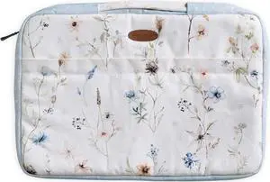 Maison d'Hermine Laptop Sleeve with Handle Upto 15.6 inch Stain and Water Repellent Cotton Canvas - Ice Florals