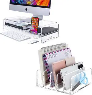 BEYGORM Acrylic Monitor Stand Riser , Acrylic Mail Holder