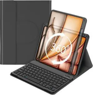 GOOJODOQ Keyboard Case for iPad Air 11 inch 2024 M2 & iPad Pro 11" 4/3/2/1,iPad Air 5th/4th 10.9" Case with Keyboard,360 Rotating Case and Magnetic Detachable Keyboard Portrait/Landscape Modes-Black