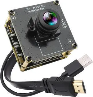IFWATER HDMI USB Camera 4K USB Camera Module with Fisheye Lens 2X Digital Zoom Simultaneously Output PC Camera UVC USB2.0 Lightburn USB Camera for Raspberry Pi Jetson Nano