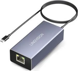 LINOVISION POE to USB-C Converter, Data and Charging Through One Cable, IEEE802.3af/at POE Convert to USB Type C with 10/100Mbps Ethernet, 9V/2.22A or 5V/2A Output, Suitable for Phones and Tablets