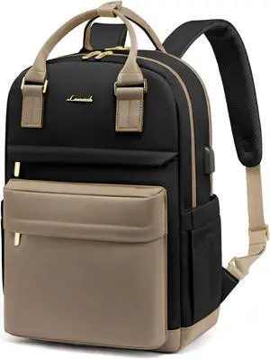 LOVEVOOK Laptop Backpack for Women Men 15.6 Inch Laptop Bag with USB Port Fashion Waterproof Backpacks Teacher Nurse Stylish Travel Bags Vintage Daypacks for College Work