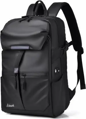 Luhatel Laptop Backpack, Travel Essentials Durable Skin-friendly Dry Wet Separation Scalable Daypack, Water Resistant Computer Bag Casual Gift for Men Women Fits 17" pad 30L Black