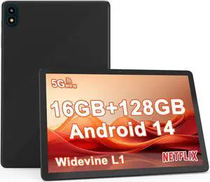 PEICHENG Tablet, 11" Android 14 Tablets, RAM 16GB (4GB+12GB Expansion)+128GB ROM, 5G Wi-Fi, 8000 mAh, 5MP front/13MP Back Camera, Octa Core T606 1.6GHZ (1Pac, Black)