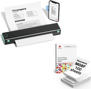 Phomemo Portable Printer Wireless for Travel & US Letter Folding Thermal Paper Size 8.5" x 11",100 Sheets, Inkless Thermal Compact Printer, Compatible with Android and iOS Phone & Laptop