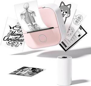 Print Pod T02 Mini Thermal Sticker Printer with 1 Paper Roll, Bluetooth Pocket Note Printer for Giftware, Journal, Note, Plan, Early Education