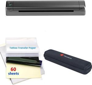 Phomemo M08F Tattoo Transfer Printer with Storage Case & 60Pcs Tattoo Transfer Paper, Compatible with Phone & PC, Rechargeble, Inkless, Portable