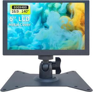 Qcvoruno 5 inch Security Monitor & Displays, AV/HD/VGA/BNC/USB Input, Built-in Dual Speakers Portable Metal Case LCD Monitor, 800 * 480 Resolution, Suitable for Game CCTV DVD PC DSLR