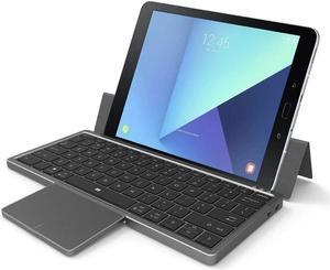 Folding Keyboard Wireless Bluetooth Keyboard Touchpad Leather Case Mobile Phone Tablet Multifunctional Mini Keyboard