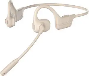 LHYTHY Bone Conduction Earphones with Noise Cancelling Boom Microphone, Open Wireless Bluetooth 5.3 Computer Headset for Driving, Sports, Running, Teleconferencing, Cycling