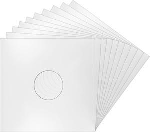 (10 pack) 12 inch LP White Record Jacket Covers - With Hole To View Center Label - Protect Your Vinyl #12JWWHHH