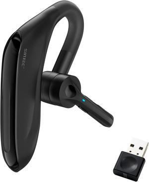 SUNITEC Bluetooth Headset,Dual Microphone Wireless Headset with USB Dongle for Computer, 45H Talking Time,USB.A Compatible to Connect to Your PC Mac Works with Teams,Zoom USB Adapter Included