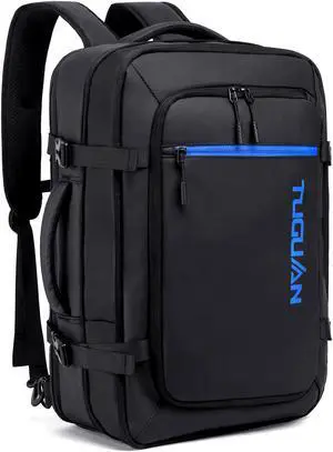 TUGUAN Travel Laptop Backpack 40L Large Computer Backpack with USB Charging Port 17 Inch Business Backpack for Men Work Expandable Travel Backpacks College Daypack for Men, Black