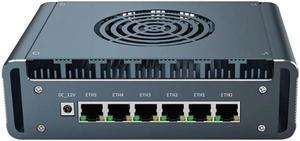 Micro Firewall Appliance, 6 i226-V 2.5Gbe LAN Ports, Fanless Mini PC Celeron N100 Quad Core, DDR5 1*M.2 Support AES-NI Barebone Router PC VPN,HDMI DP USB3.0 NO RAM (DDR5) NO SSD(M.2 Nvme)
