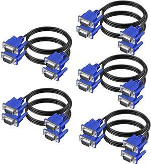 VGA to VGA Cable 10-Pack, 3FT VGA Monitor Cable, VGA Male to Male Cord 1080P Full HD High Resolution for Monitor TV Computer Projector-Blue