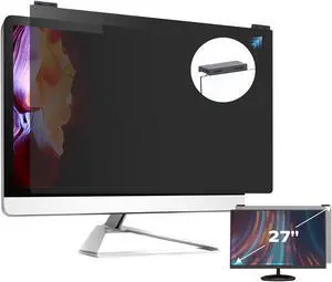 Verponity Computer Privacy Screen Filter 27 Inch, 9H Hardness Hanging Computer Screen Privacy Shield Compatible with 16:9 Widescreen Monitor, Eye Protection and Blue Light Blocks