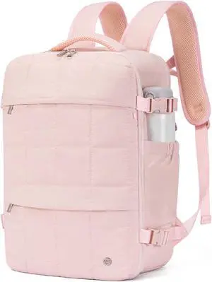 WESTBRONCO Travel Laptop Backpack for women 17.3 inch Travel Backpack Carry on Flight Approved Puffy Travel Weekender Bags for Women with Shoes Bag & Cosmetic Bag