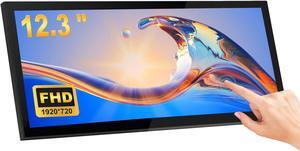 wisecoco 12.3 Inch Touchscreen Monitor IPS 1920x720 Stretched Bar LCD Mini Touch Screen Monitor Secondary Screen Portable Display HDMI for Laptop PC Temperature Aida64 GPU CPU RAM Monitoring