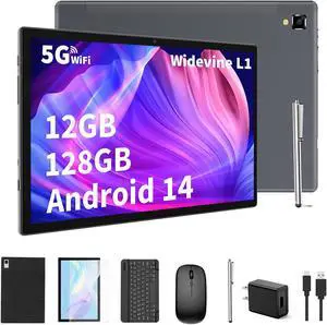 YLEEBG Android Tablet with Keyboard,10 inch Android 14 Tablet, 12GB RAM 128GB ROM, 1TB Expand, 8000mAh, 2.4G/5G WiFi, Bluetooth, GMS Certified, 2 in 1 Tablet with Mouse, Case, Stylus Tablet PC(Black) YLEEBG Android Tablet with Keyboard,10 inch Android 14 Tablet, 12GB RAM 128GB ROM, 1TB Expand, 8000mAh, 2.4G/5G WiFi, Bluetooth, GMS Certified, 2 in 1 Tablet with Mouse, Case, Stylus Tablet PC(Black)