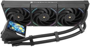 Thermalright Mjolnir Vision 360 ARGB Black CPU Water Cooler,3 PWM Fans Water Cooling System with 2000PRM,for AM4/AM5&Intel LGA1851/1700, Magnetic Detachable LCD Screen with 320 * 240 Resolution
