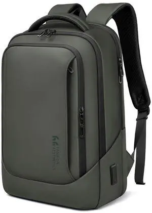 hk Laptop Backpack for Men with USB Charging Port Water-Resistant for 15.6 Inch Computer Bag Durable High-Tech Daypack Casual Backpack for Business Work College Weekender Travel- Green