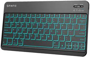 Fintie 11-Inch Ultrathin Wireless Bluetooth Keyboard - [7 Color Backlit] Ultra-Slim Portable for iPad Samsung Tablet, iPhone Smartphone, iOS, Android Tablets Phone, Black