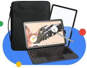 EIP Google Pixel Tablet Bundle Pro: Keyboard Case, USI2.0 Stylus, Paper-Feel Screen Protector, and Slim Bag 11 Inch
