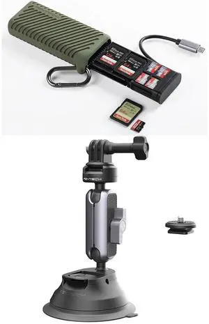 PGYTECH CreateMate High-Speed SD Card Reader USB 3.1 Type-C SD/TF Card+CapLock Suction Mount for Action Cameras