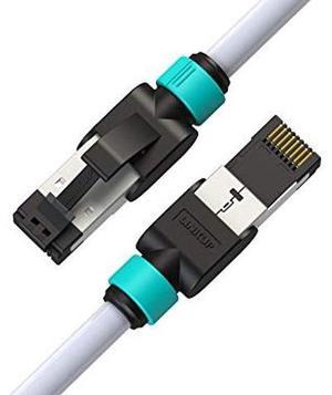 LINKUP - [Tested with Versiv CableAnalyzer] Cat7 Ethernet Cable -50 FT (1 Pack) 10G Double Shielded RJ45 S/FTP | Network Internet LAN Switch Router Game | High-Speed | 26AWG White
