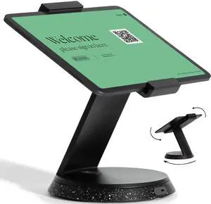 Bouncepad Eddy Tablet & iPad POS Stand | iPad Stand for Business | Compatible with Most 7-13" Tablets | Strong Aluminium iPad Kiosk Stand | iPad Table Mount Tablet Kiosk | iPad Register Stand | Black